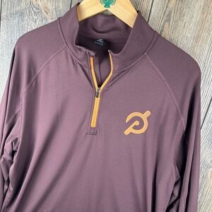 Rhone x Peloton 1/4 Zip Pullover Top Maroon Long Sleeve Performance Mens Large